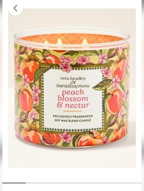 Bath & Body Works Vera Bradley Collab Peach Blossom & Nectar 3 Wick Candle
